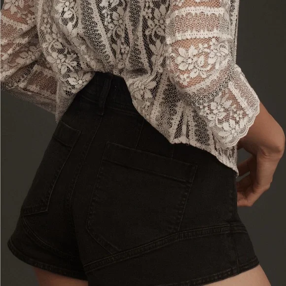 NWT Anthropologie Pilcro Micro Denim Shorts Black Sizes 27,28,29,30 - Picture 3 of 12